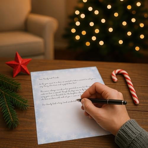 Blue Snowflakes Holiday Stationery Paper – 80 Sheets – Light Blue Frosted Border Holiday Letterhead for Christmas Letters, Winter Events & Seasonal Greetings – Inkjet & Laser Printer Compatible - Image 3