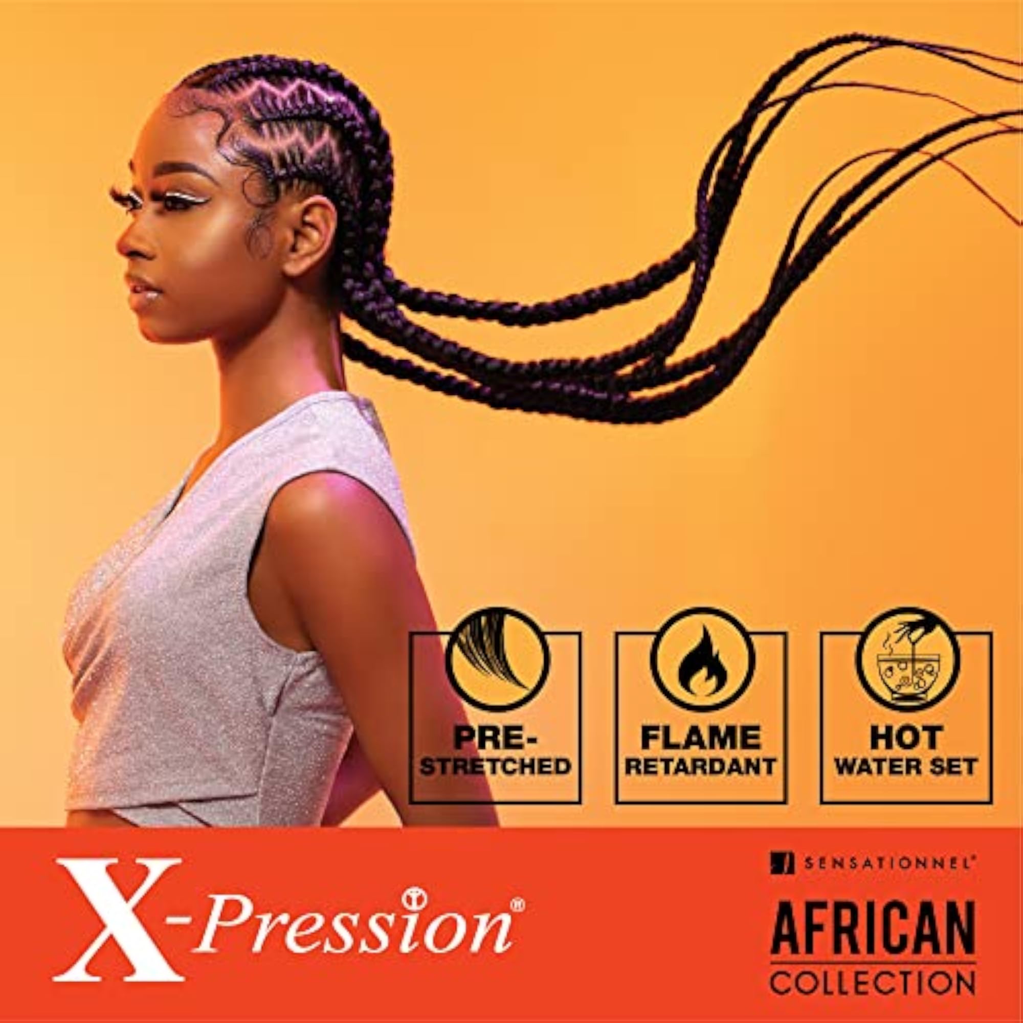 X-Pression Pre-Stretched Braid 58 in, 1B