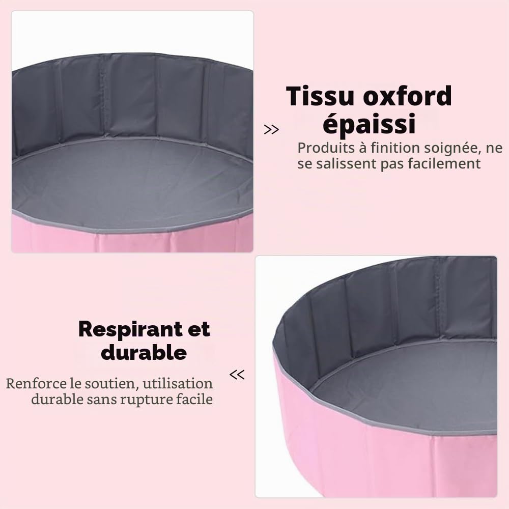 Piscine à balles pliable pour bébé, 80 cm, pour enfants, filles, garçons, parc pour bébé, piscine à balles océan portable pour chiens, chats, intérieur et extérieur, balles non incluses (rose)