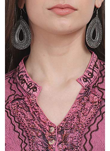 Image of Women's Rayon Pink Embroidery Top