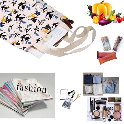 PXTIDY FWing Book Dragon Tote Bag Dragon Trio Tairn Andarna and Sgaeyl Shopping Bag Fantasy Bookish Gift Dragon Gift3