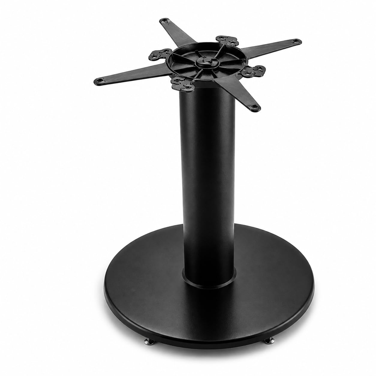 22" Round Black Table Base with 4.5" Diameter Column by Glownary – 22 Inches, Beech, Brown, Model 349c22r4s