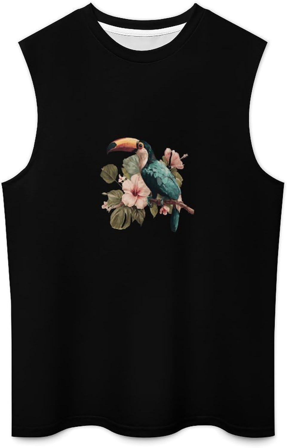 Tropical Toucan Men Summer Sleeveless Crew Neck Top 5XL