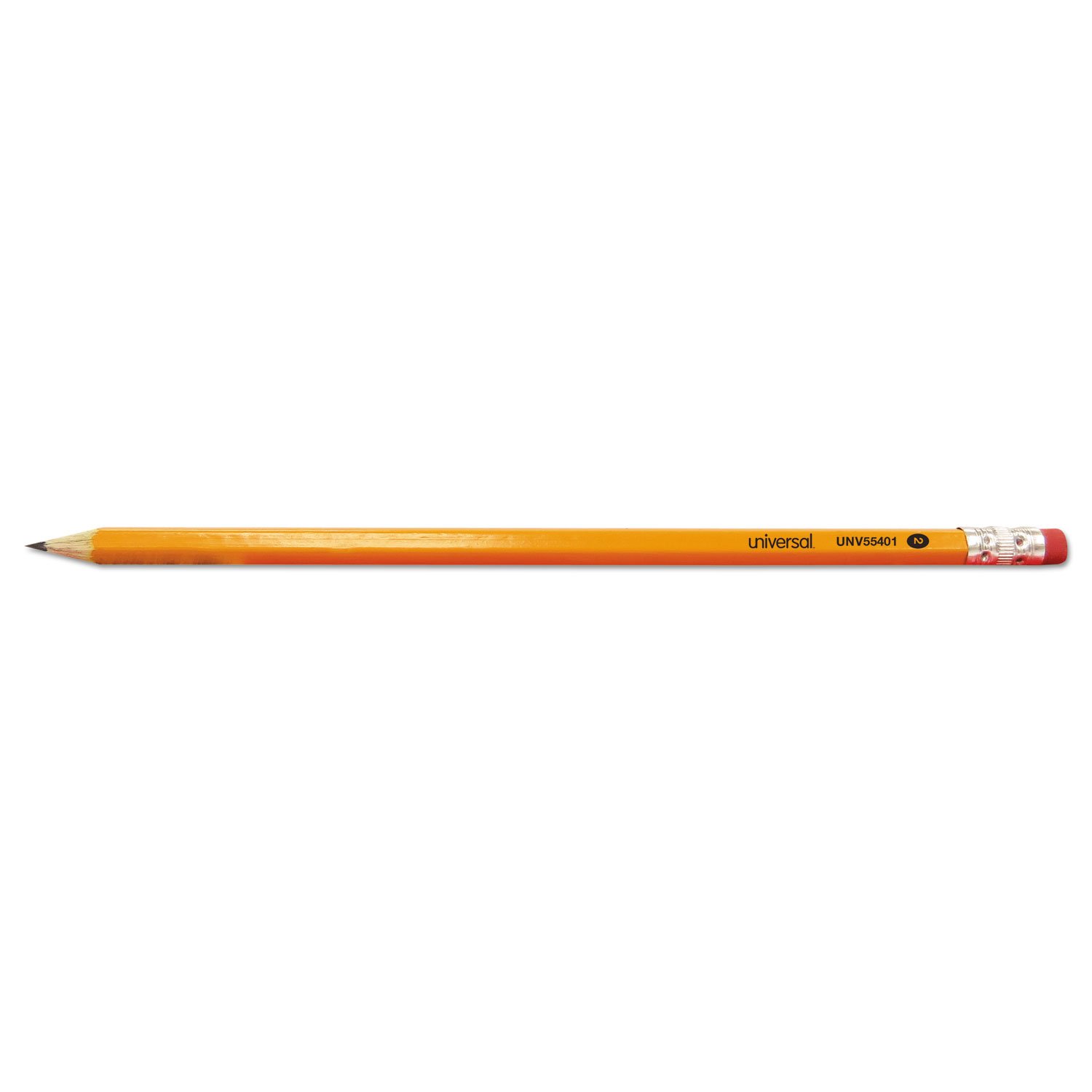 Universel 55401 # 2 Pré-affûtée Woodcase crayon, HB # 2, corps Jaune, 24/Lot
