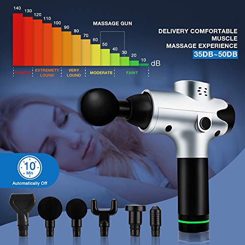Massage Gun Deep Tissue, 20 Speeds Percussion Massage Gun for Athletes Muscle Recovery, Cordless Handheld Muscle Massager Gun for Body Neck Back Leg, Carry Case & 6 Head - Thumbnail 2