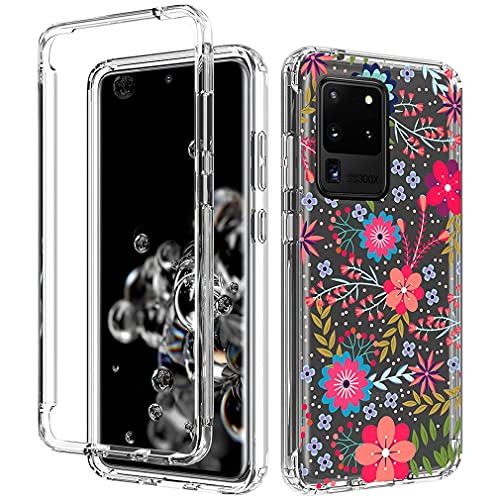 Coque Samsung S20 Ultra transparente fleurs avec finitions souples haut de gamme