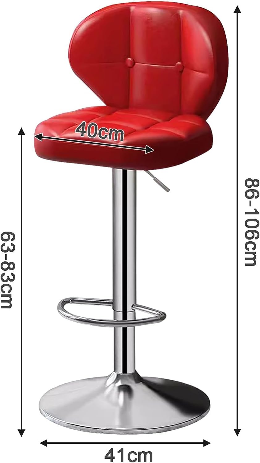 Set di 2 sgabelli da bar moderni regolabili in altezza in ecopelle marrone dorato Peoria II