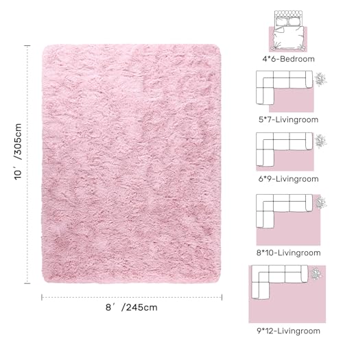 Tapete rosa suave 8x10 ft para habitación y sala miniatura 2