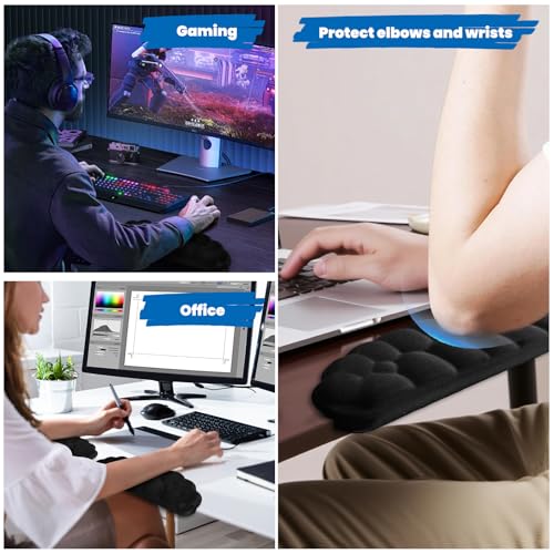 Image of Arm Rest for Desk, Cloud L-Shaped Memory Foam Elbow Pads with Non-Slip Base, 2-Piece Ergonomic Desk Edge Cushion & Wrist Rest for Computer Keyboard, Office and Home Use