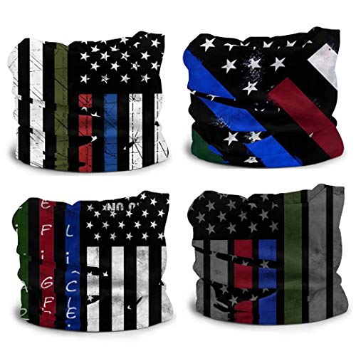 Image of 4Pcs Magic Headwear Neck Gaiter Tube Scarf Headbands Bandana Balaclava for Outdoor Running Cycling Skating Work Out