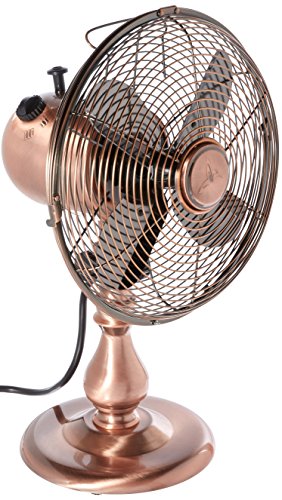 old fashioned fan - DecoBREEZE Oscillating Table Fan 3 Speed Air Circulator Fan, 10 In, Brushed Copper