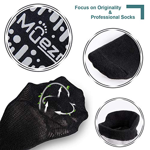 Image of Muezna Non Slip Yoga Socks for Women, Anti-Skid Pilates, Barre, Hospital Socks with Grips, Size 5-10