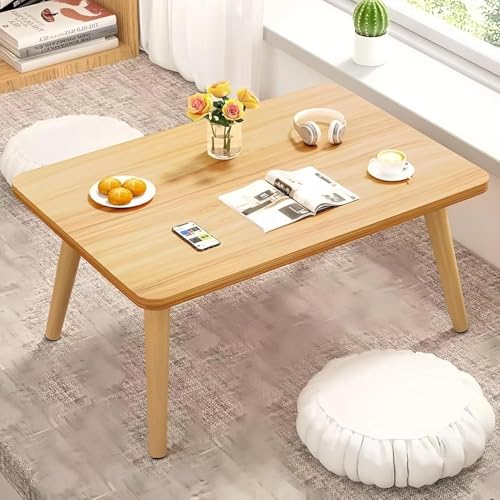 幅70×奥行40×高さ40cm 家具 ローテーブル ベッドテーブル ビーンズテーブル 豆型 天然木 センターテーブル 一人暮らし 多機能 おしゃれ コーヒーテーブル ソファテーブル パソコンデスク座卓 組立簡単 滑り止め設計 カフェ、休憩室 (F)