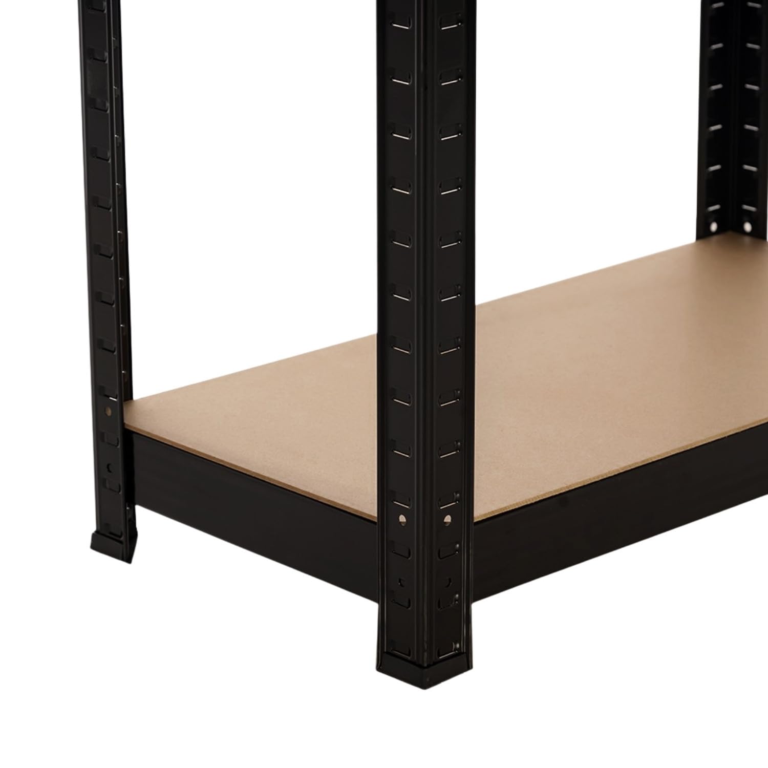 7H SEVEN HOUSE - Estantería Modular Metálica, Acero y MDF Antihumedad, Hogar, Trastero, Cocina, Oficina, Despacho, 4 Baldas Ajustables, Máx. 240Kg, 60x30x148cm (largo x ancho x alto), Color Negro