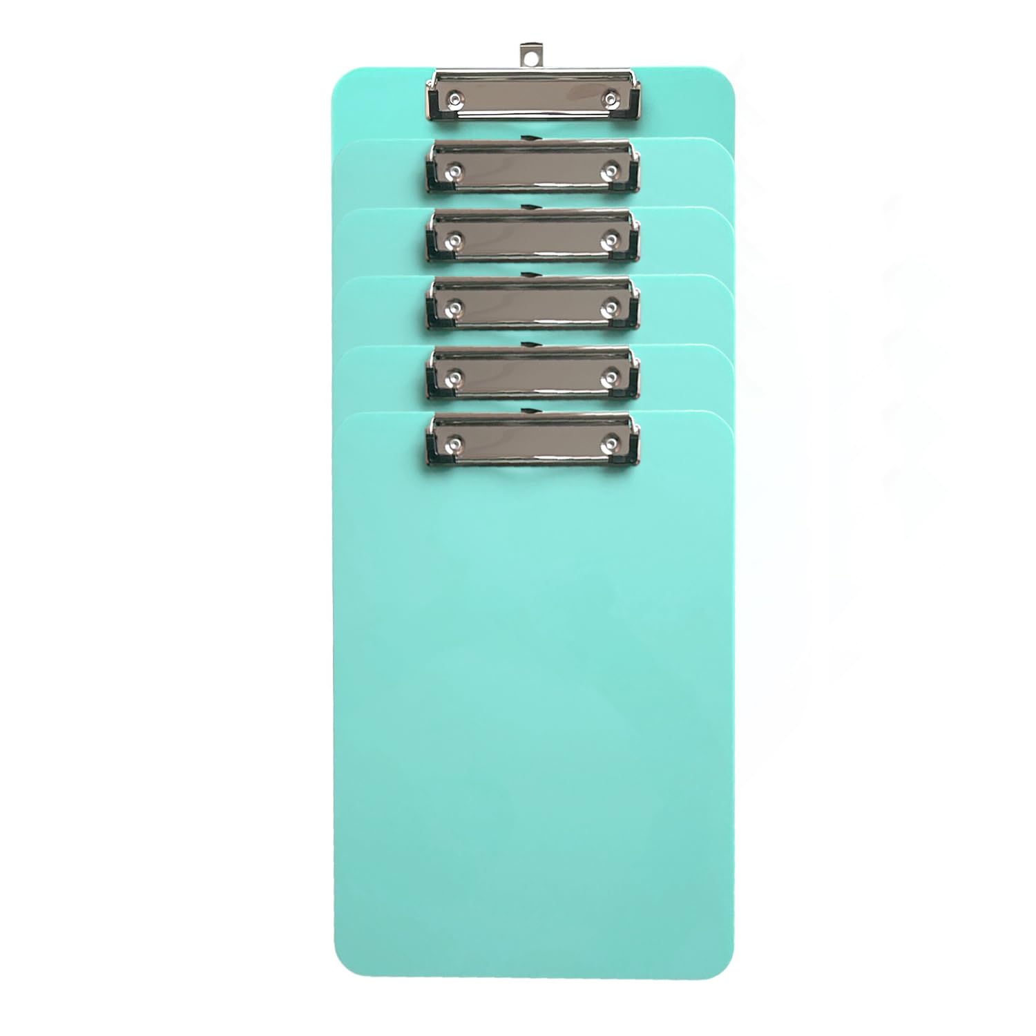 Pack of 12 A4 Pastel Green Plastic Clipboards with Metal Clip and Round Corner - Lightweight Writing Board for School, Office, Classroom, Teachers & Students