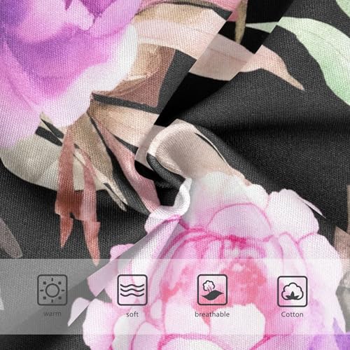 Personalized Toddlers Underwear Floral 2t Cotton Panties Little Girl Elegant Pink Purple Peonies Kids Undies Briefs3