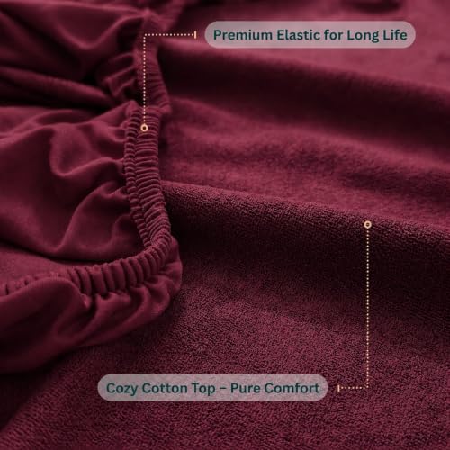 Image of Waterproof Mattress Protector 6x6.5 Feet (72x78) | Elastic Fitted Bedsheet | Soft & Durable Gadda Cover Dustproof By Bharat Griha BG16