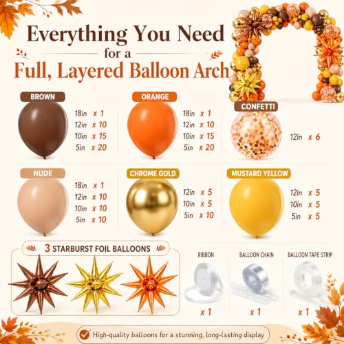 178PCS Fall Balloon Arch Kit for Fall Thanksgiving Party Decorations — view 4