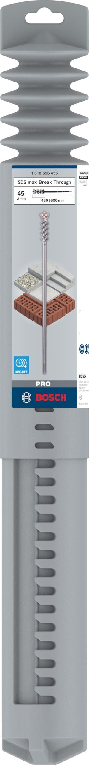Bosch Accessories 1618596455 Foret SDS-max-9 Break Through pour perforateur Ã˜ 45 mm Longueur 600 mm Argent