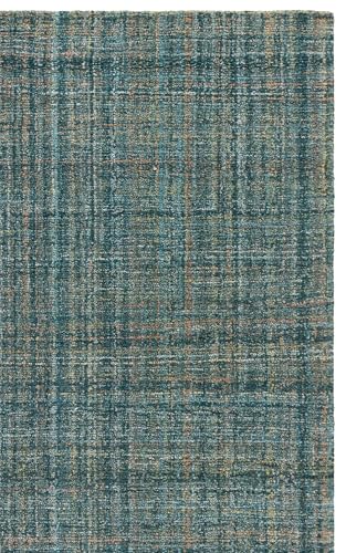 Tapete corredor 2'3" x 8' Aqua y verde hecho a mano miniatura 6