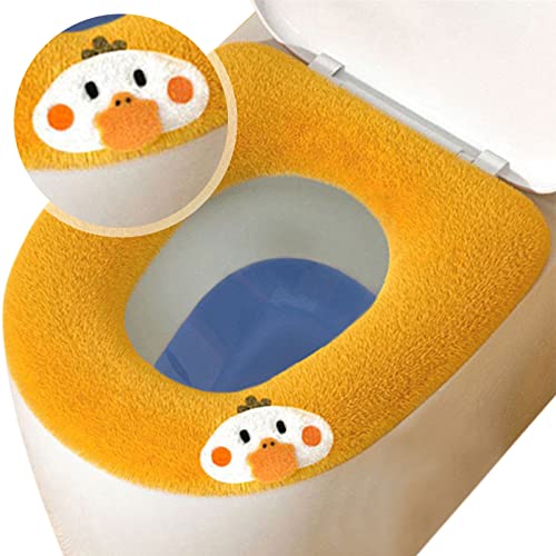 4 Stück WC-Sitzwärmer, waschbar wc sitzwärmer weiche toilettenkissen, toilettensitz wärmer, toilettensitzbezug Toiletten, die für die meisten Familien geeignet sind, bequem für Damen und Mütter usw… – Bild 3