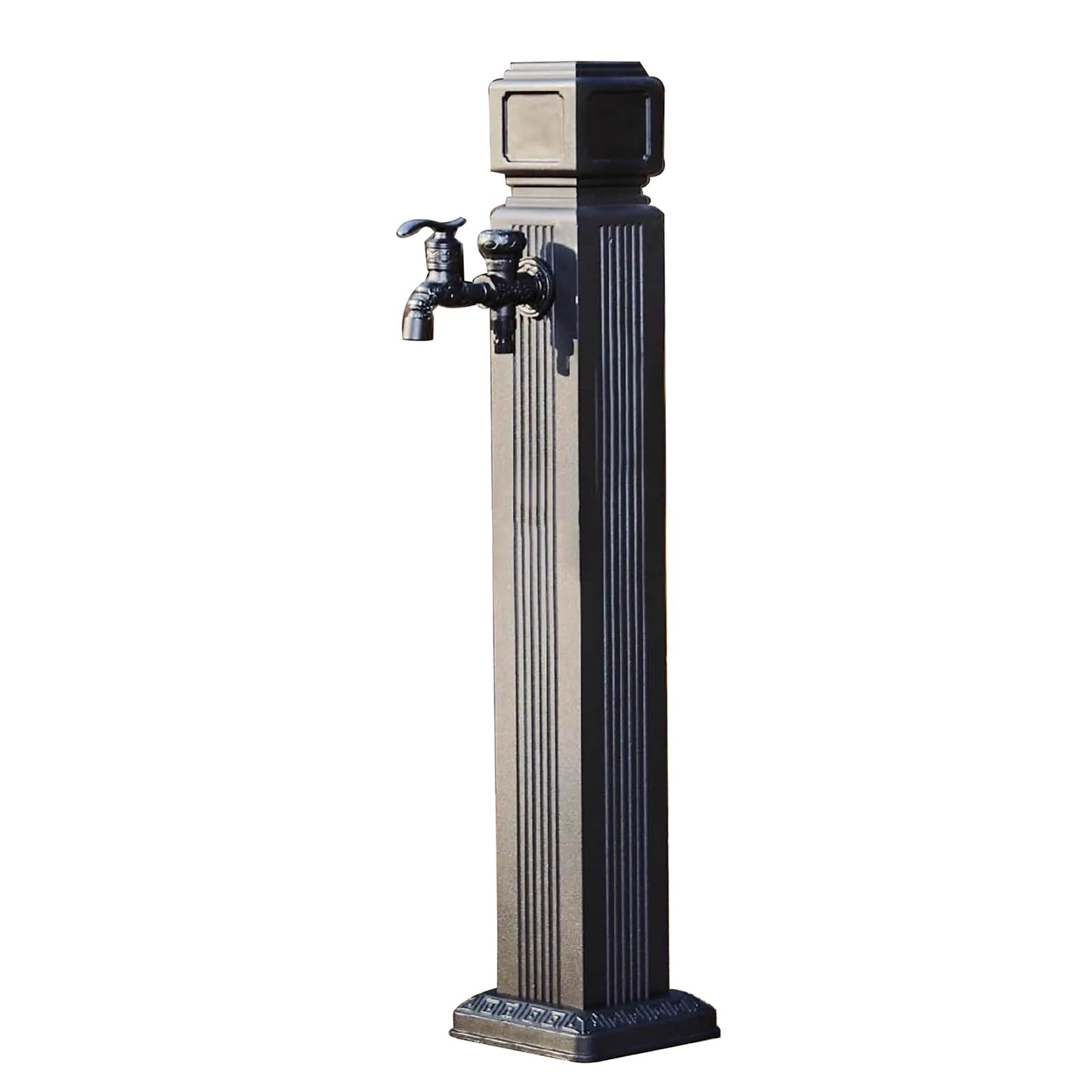 Doppelter Außen Wasserhahn, Freistehende Wassersäule Auslaufhahn for den Garten, Frostsicherer Wasserhahn 1/2 zoll for den Außenbereich, 2 Wassereinlässe(Medium)