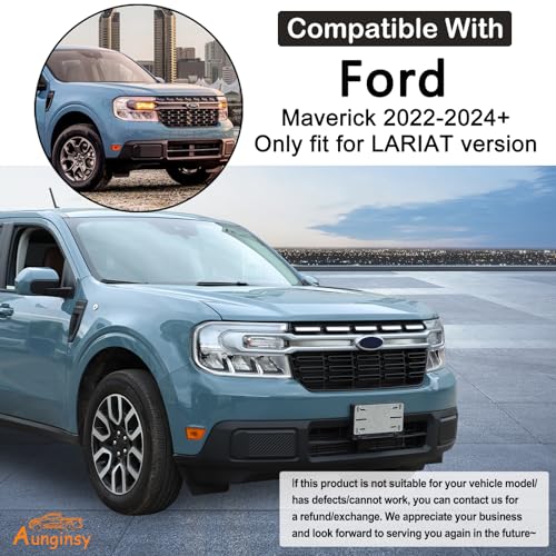 Image of 7Pcs Car Front Bumper Grille Covers Compatible with Ford Maverick 2022 Front Grille Mesh Inserts Trim Cover Front Grill Mesh Inserts Clip-in Grille Guard Car Air Inlet Vent Grille Cover Accessories