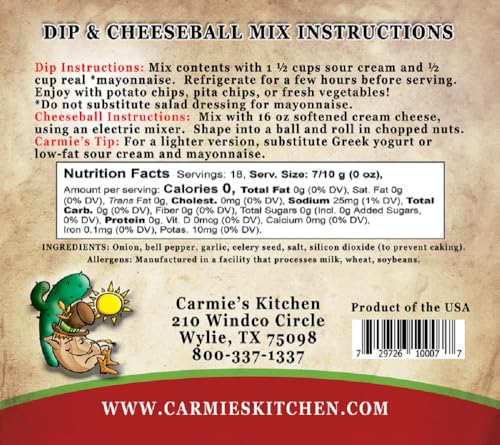 Carmie's Kitchen Caramelized Onion Dip Mix, 0.7 Ounce - image 2