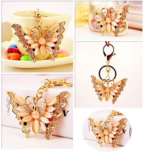 Lovely Butterfly Shape Crystal Rhinestone Sparkling Keychain Bag Pendant Handbag Charm for Women Girls4