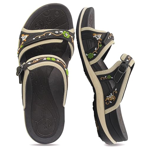 Image of Gold Pigeon Shoes SIGNATURE Comfort Walking Slides Sandals for Women | Arch Support, Waterproof, Non-Slip