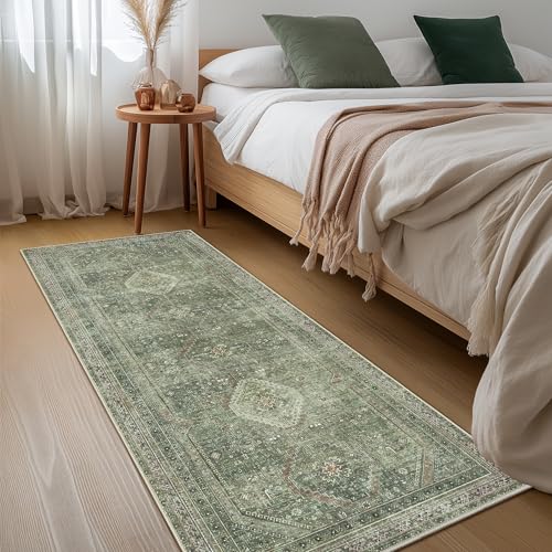 GENIMO 2x10 Non Slip Hallway Runner Rug, Machine Washable, Thin & Low Pile Lightweight for Kitchen, Laundry, Entryway, Bedroom & Living Room