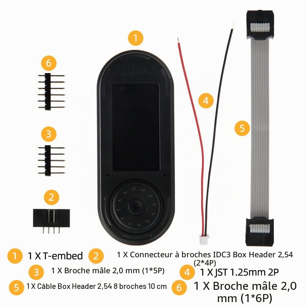 LILYGO T-Embed ESP32-S3 IOT Embedded Panel pour Carte de développement programmable avec 1.9-inch IPS Color TFT LCD TTGO Wireless Module