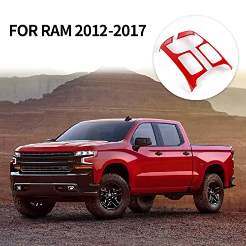 Rt-Tcz For Ram Center Console Dashboard Air Vents Outlets Trim Cover, Red Interior Accessories For Dodge Ram 2012-2017 #TOP4