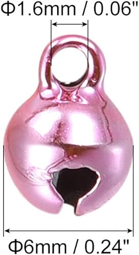 Miniatura 2 de uxcell Cascabeles de cascabel, 14 de pulgada, 240 campanas pequeñas para manualidades, decoración de Navidad, color azul