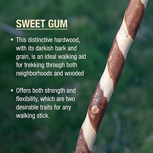 image for Brazos Rustic Wood Walking Stick, Twisted Sweet Gum, Traditional Style