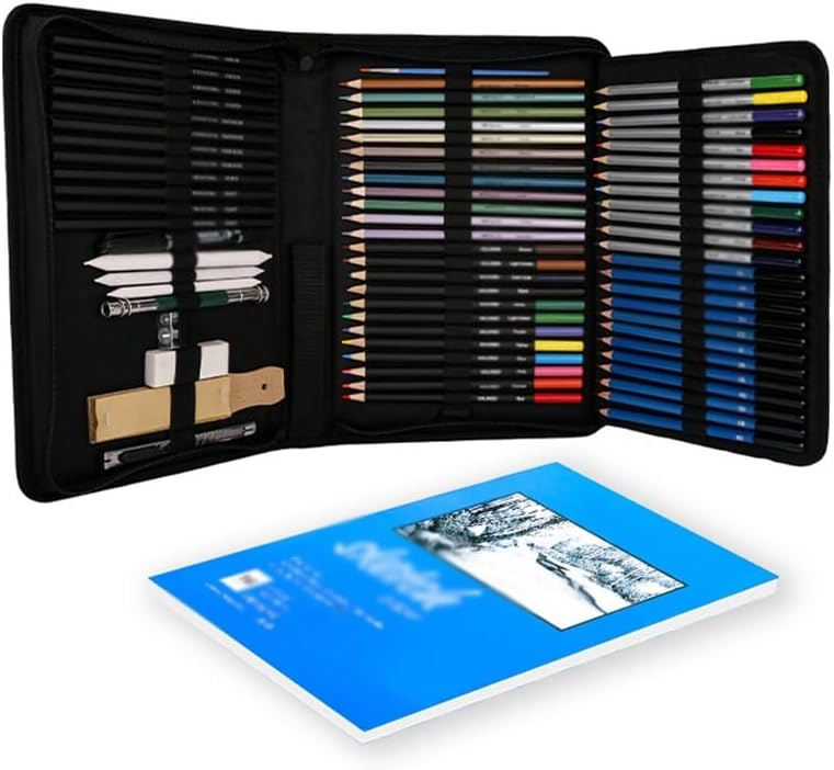 Drawing Set Complete of Sketching Coloured Pencils Water-soluble Oil-based Professional Art Brushes