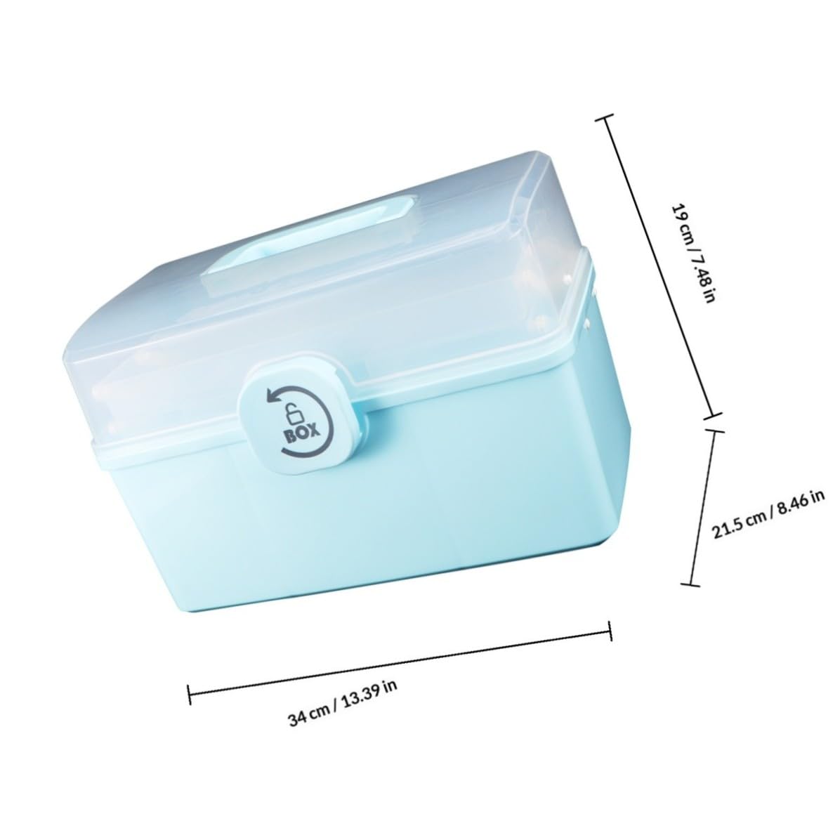 Caja de Medicamentos Grande de Plástico Azul para Hogar