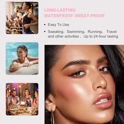 Magic Eyebrow Pencil, 2024 Liquid Eyebrow Pen, 3D Waterproof Eyebrow Pencil, 4 Tip Long Lasting Sweat-proof Eyebrow Pen for Natural Eyebrow Makeup (Light Brown) - Image 7