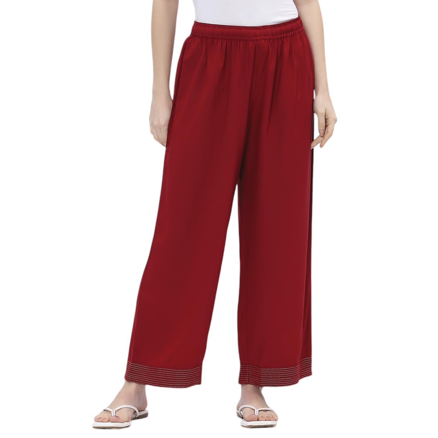biba Women Viscose Rayon Straight Solid Palazzo-picture-28
