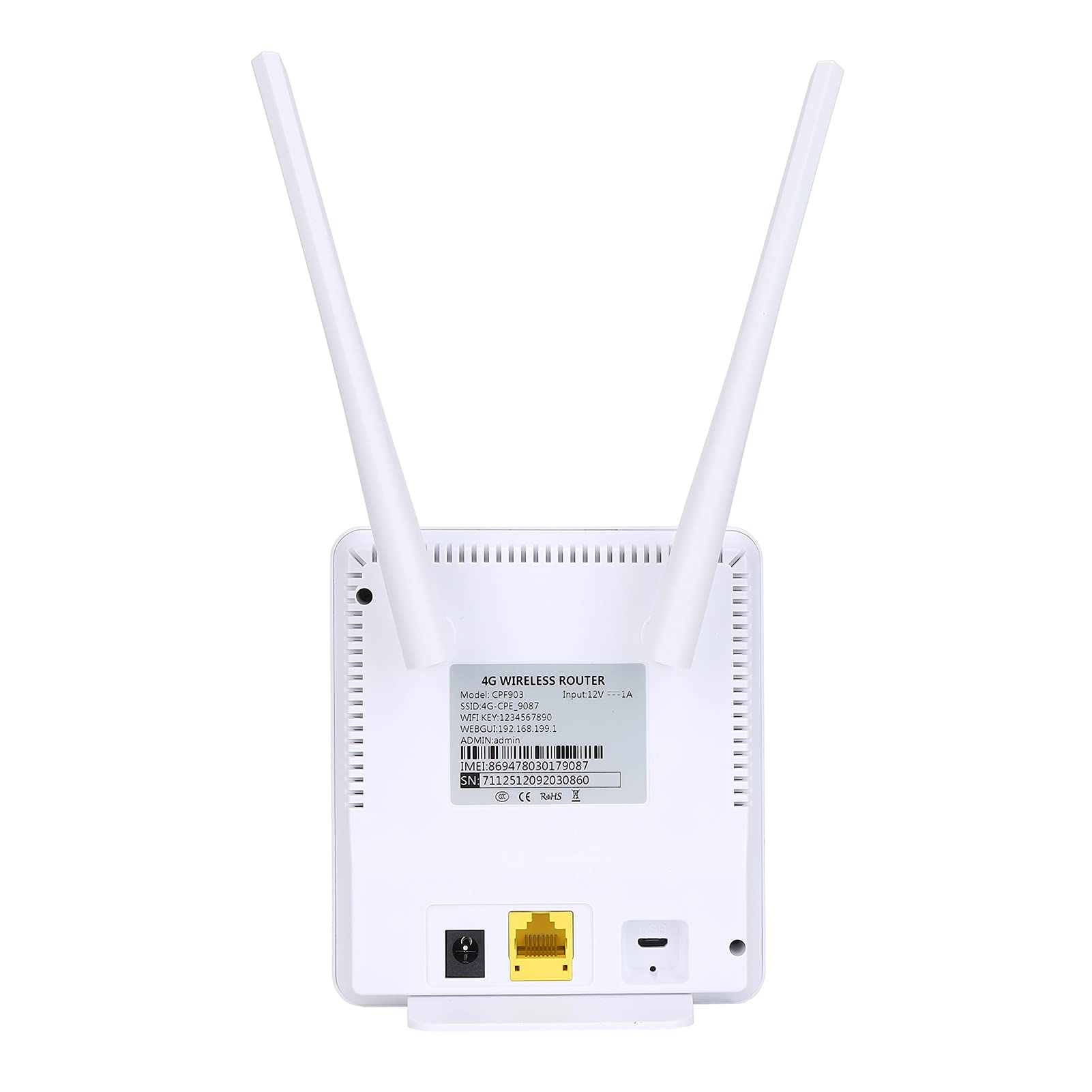 Router Wi-Fi 4G, Hotspot Wi-Fi Router Wireless 4G LTE CPE Sbloccato da 150 Mbps, con Slot per Sim Card Porta Wan/Lan Antenna Esterna(EU)