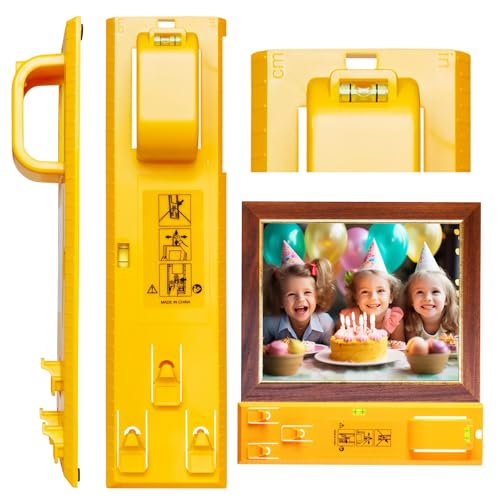 Image of Picture Hanging Tool, Goodsnova Picture Hanging Kit with Level for Easy Making Position, Perfect Wall Picture Hanger for Frame Art Painting Photo, Yellow