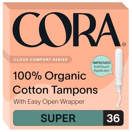 Cora Organic Cotton Tampons (36 Super Plus Tampons)