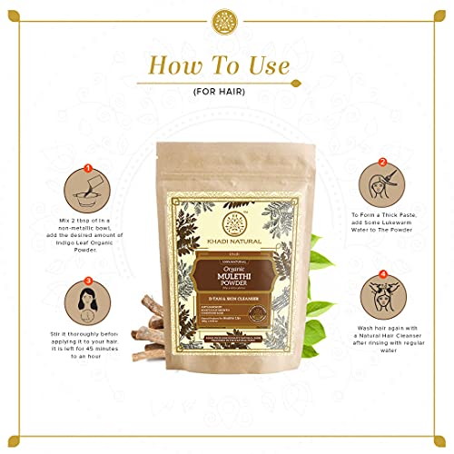 KHADI NATURAL Mulethi Organic Powder Pack of 2 (2x100gm) 200gm - Image 6