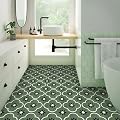Alwayspon 10Pcs 8inch/20cm Retro Green Waterproof Non-Slip Floor Tiles Decal for Kitchen Bathroom Living Room, Vinyl Flooring Self-Adhesive Peel and Stick Vinyl Sticker, T1231