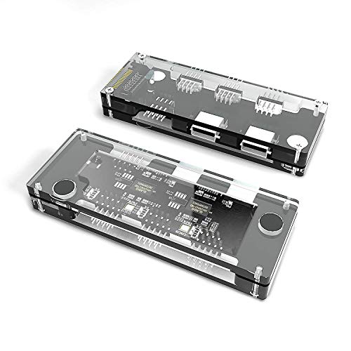 KETAKY Internal USB 2.0 Hub for Motherboard, 9 Pin USB Header Adapter Acrylic 5 USB 2.0 Ports Expansion, with 15 Pin SATA Power Port and Magnetic Base
