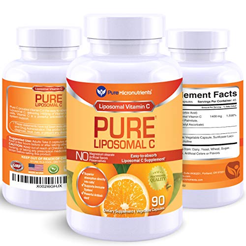 Pure liposomal vitamin c - 1400mg supplement - 90 capsu…