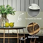 Outsunny Beistelltisch-Set Rattan Sand Boho-Stil