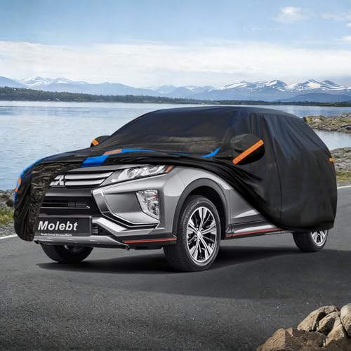 Image of Custom Fit SUV Car Cover for Mitsubishi Eclipse Cross (2018-2026), Upgraded Waterproof All Weather Outdoor Auto Cover with Driver Door Zipper & Mirror Pockets, UV /Snow /Dust Protection