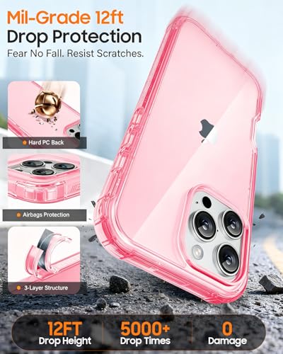 Coque iPhone 16 Pro Max Lifedance intégrale rose transparente antichoc - 4