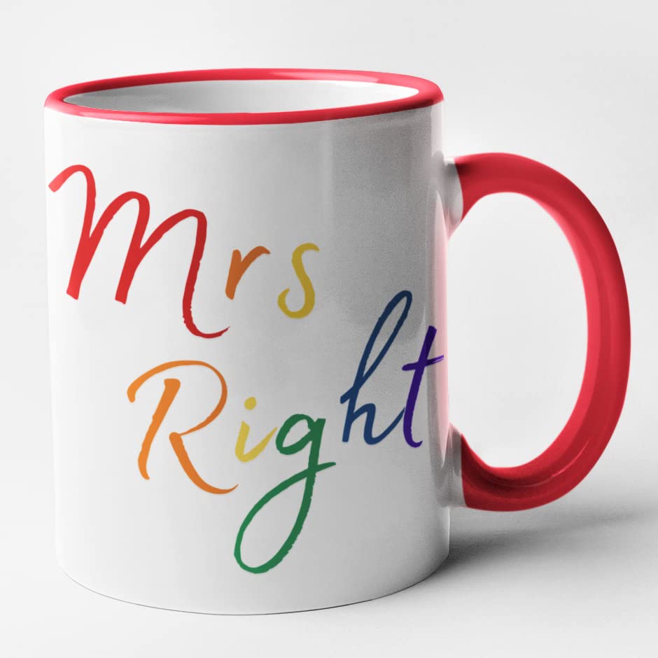 Lesbian Couple Set of 2 Mugs - Mrs Right & Mrs Always Right (Red) - Image 2